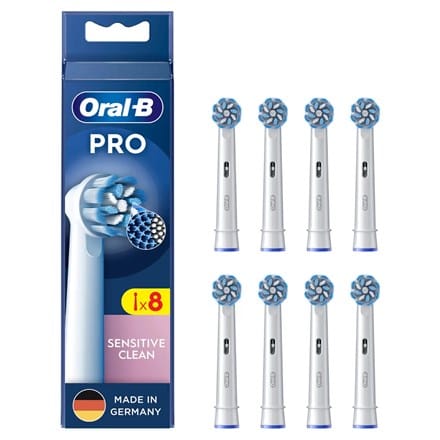 ⁨Oral-B Pro Sensitive Clean Replaceable Toothbrush Heads | Heads | For adults | Number of brush heads included 8 | White⁩ at Wasserman.eu