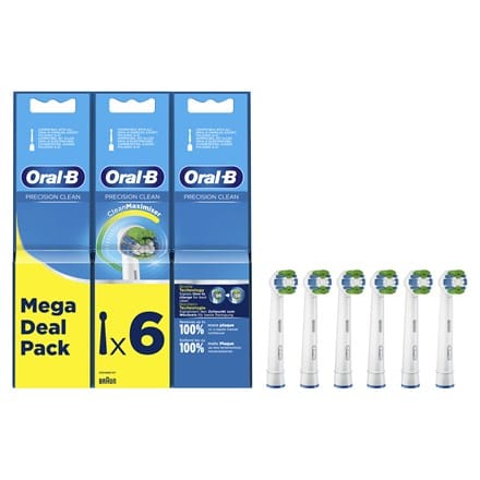 ⁨Oral-B Precision Clean Replaceable Toothbrush Heads | Heads | For adults | Number of brush heads included 6 | White⁩ at Wasserman.eu