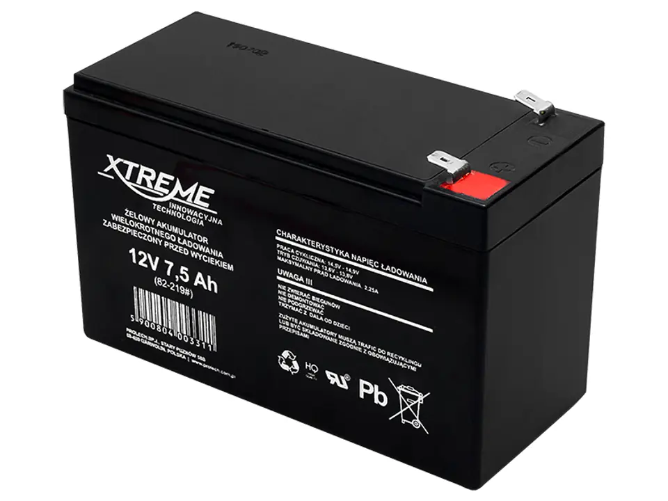 82-219# Akumulator żelowy 12v 7.5ah xtreme w sklepie Wasserman.eu