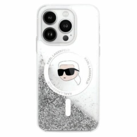 ⁨Karl Lagerfeld KLHMP16LLGKISGH iPhone 16 Pro 6.3" hardcase transparent Liquid Glitter Karl Head Magsafe⁩ w sklepie Wasserman.eu