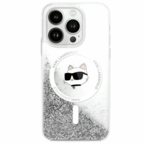 ⁨Karl Lagerfeld KLHMP16SLGCHSGH iPhone 16 6.1" hardcase transparent Liquid Glitter Choupette Head Magsafe⁩ w sklepie Wasserman.eu