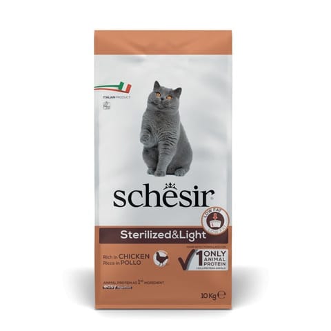 ⁨SCHESIR Adult Sterilized & Light Rich in chicken - dry cat food - 10kg⁩ at Wasserman.eu