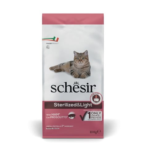⁨SCHESIR Adult Sterilized & Light with ham - dry cat food - 10kg⁩ at Wasserman.eu
