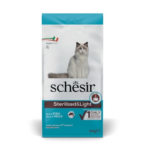 ⁨SCHESIR Adult Sterilized & Light Rich in fish - dry cat food - 10kg⁩ at Wasserman.eu