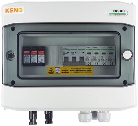 ⁨Rozdzielnica przyłączeniowa DC+AC z ogranicznikiem przepięć 1000V typu 2, 1x łańcuch PV, 1x MPPT // ogr. AC typ 2, 16A, 1-F⁩ w sklepie Wasserman.eu