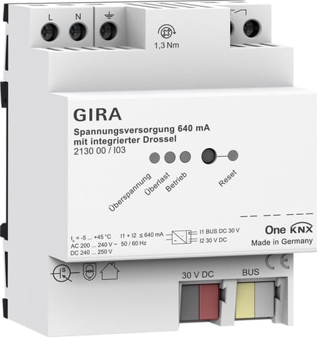 ⁨GIRA zasilacz 640 mA z dławikiem KNX ONE 213000⁩ w sklepie Wasserman.eu