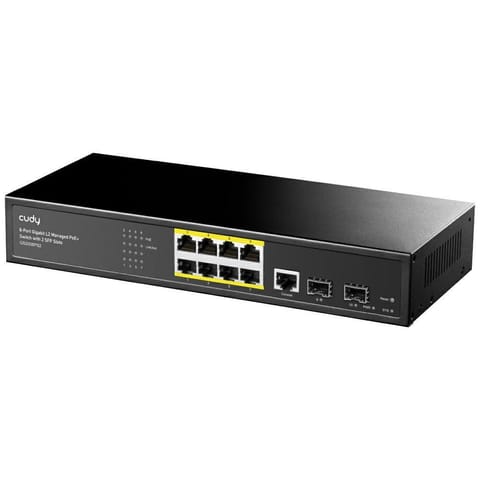 ⁨Cudy GS2008PS2 network switch Managed L2 Gigabit Ethernet (10/100/1000) Power over Ethernet (PoE) Black⁩ at Wasserman.eu