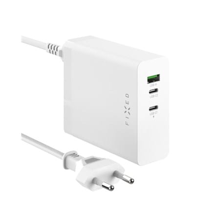 ⁨Stała stacja ładująca 2xUSB-C/1xUSB, GaN, PD 3.1 obsługa, 140W | FIXCG140-2C1A-WH⁩ w sklepie Wasserman.eu