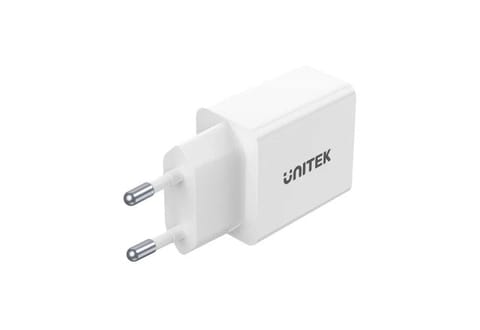 ⁨Unitek P1113A-EU - charger 2X USB-A,12W, white⁩ at Wasserman.eu