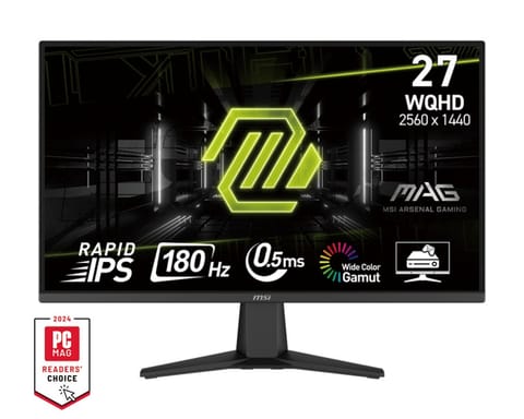 ⁨MSI MAG 275QF computer monitor 68.6 cm (27") 2560 x 1440 pixels Wide Quad HD LCD Black⁩ at Wasserman.eu