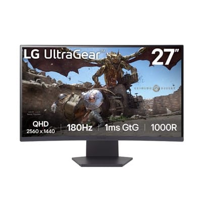 ⁨LG 27GS60QC-B | 27 " | VA | QHD | 16:9 | 180 Hz | 1 ms | 2560 x 1440 pixels | 300 cd/m2 | HDMI ports quantity 2⁩ at Wasserman.eu