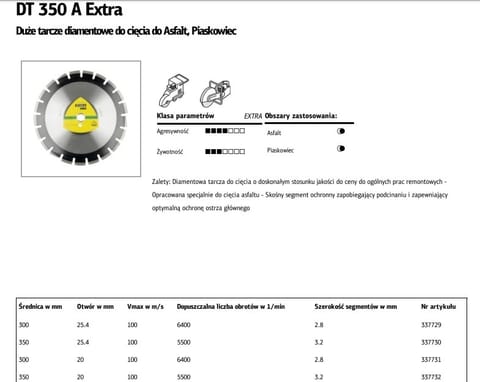 ⁨K.TARCZA DIAM.SEG.350x3,2x25,4   DT350A⁩ w sklepie Wasserman.eu