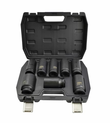 ⁨AWTOOLS IMPACT SOCKET SET 3/4" 8pcs. LONG BLACK LINE⁩ at Wasserman.eu