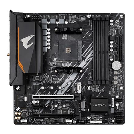 ⁨Gigabyte B550M AORUS ELITE AXG13 | Processor family AMD | Processor socket AM4 | DDR4 | Number of SATA connectors 4⁩ at Wasserman.eu