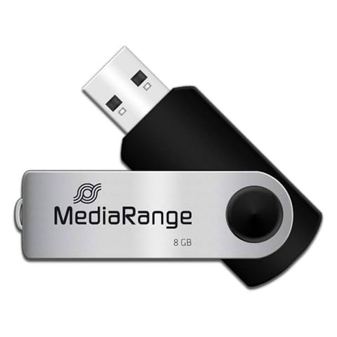 ⁨MediaRange USB flash disk, USB USB 2.0, 8GB, czarny, MR908, USB-A⁩ w sklepie Wasserman.eu