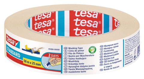 ⁨MASKING TAPE STANDARD 4 DAYS 50M: 25MM BEIGE⁩ at Wasserman.eu