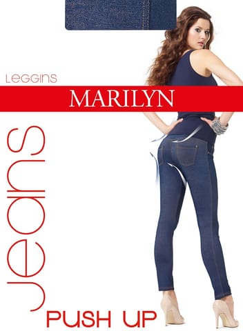 ⁨LEGGINSY MARILYN JEANS PUSH UP (kolor czarny, rozmiar M/L)⁩ w sklepie Wasserman.eu