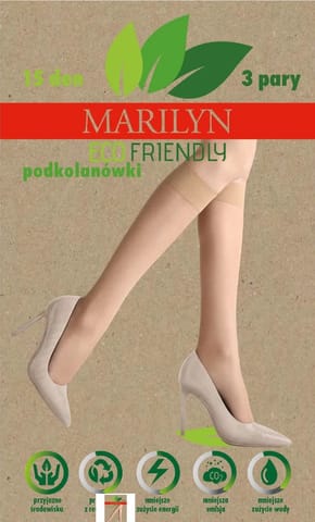 ⁨PODKOLANÓWKI MARILYN ECO 3 PARY (kolor black, rozmiar uniwersalny)⁩ w sklepie Wasserman.eu