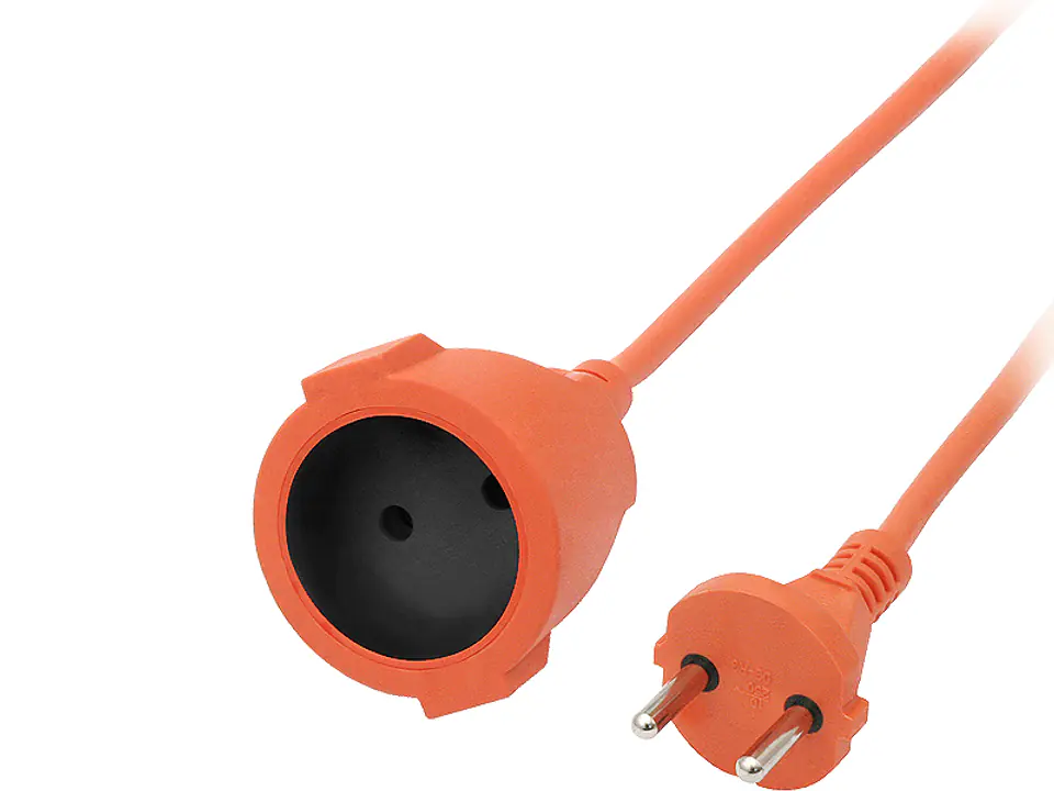 ⁨Przedłużacz sieciowy PS-161 1-Gniazdo bez uziemienia 15m pomarańczowy 2x1mm⁩ w sklepie Wasserman.eu