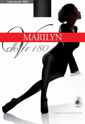 ⁨RAJSTOPY MARILYN VELOUR 180 (kolor czarny - melanż, rozmiar 3/4)⁩ w sklepie Wasserman.eu