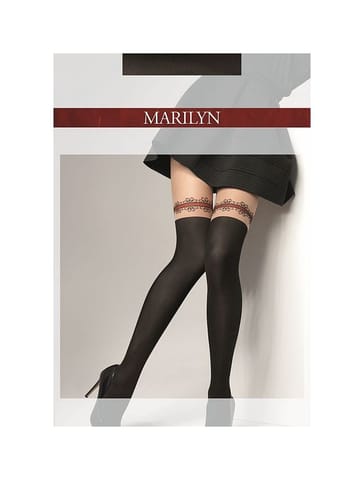 ⁨RAJSTOPY MARILYN ZAZU RED LACE (kolor czarny, rozmiar 1/2)⁩ w sklepie Wasserman.eu