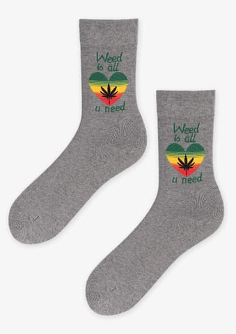 ⁨SKARPETY MARILYN MEN WEED LOVE 2 (kolor szary, rozmiar 41-45)⁩ w sklepie Wasserman.eu