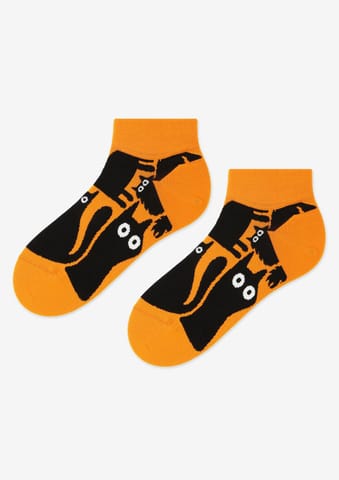 ⁨STOPKI MARILYN MEN SPOOKY CAT (kolor pomarańczowy, rozmiar 41-45)⁩ w sklepie Wasserman.eu