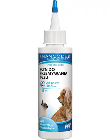 ⁨FRANCODEX PL Płyn do mycia uszu psów i kotów 125 ml [FR179134]⁩ w sklepie Wasserman.eu