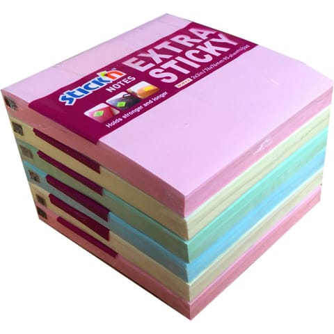 ⁨Notes samoprzylepny STICK`N EXTRA STICKY (6 szt) 76x76mm 4 kol.pastel 90 k 21659⁩ w sklepie Wasserman.eu