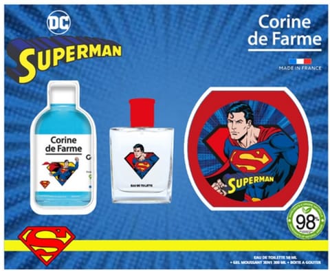 CORINE DE FARME Disney Zestaw prezentowy Superman (woda toaletowa 50ml + Żel pieniący 3w1 300ml + Pudełko na przekąski) w sklepie Wasserman.eu