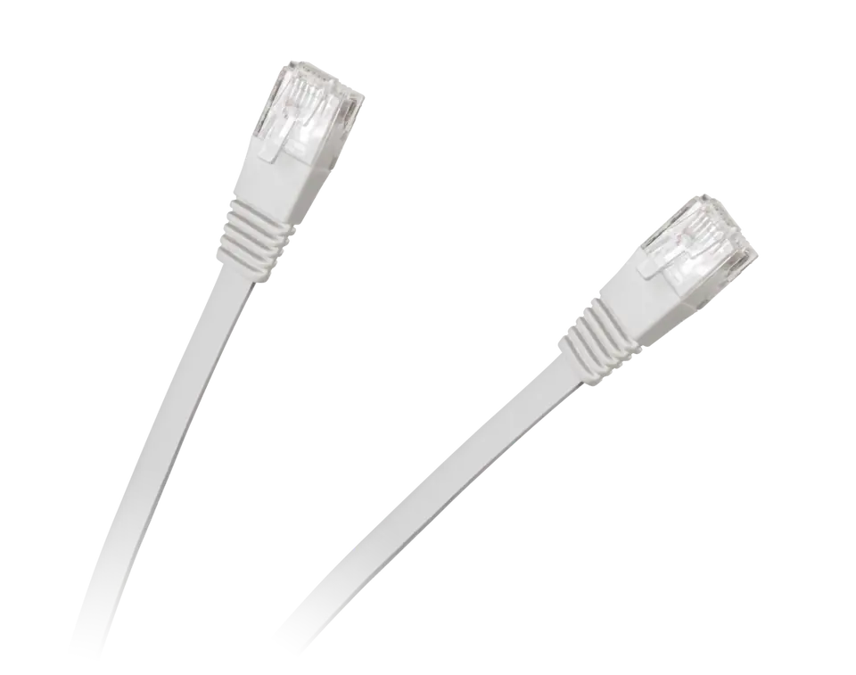 ⁨Patch cord flat UTP 8c plug-plug 5.0m CCA white cat.6e⁩ at Wasserman.eu