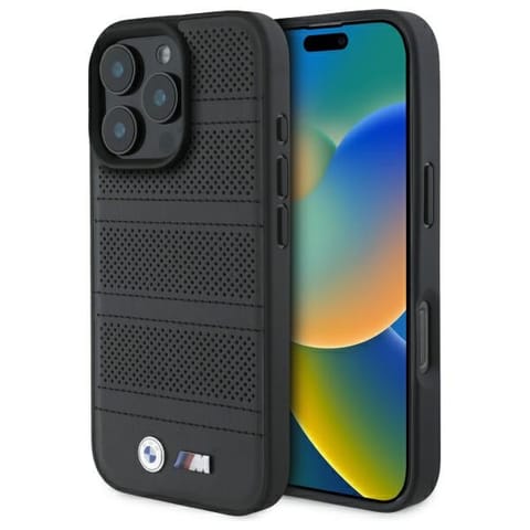 ⁨BMW BMHMP16X23PUSPK iPhone 16 Pro Max     6.9" czarny/black hardcase M Perforated And Stitched Line MagSafe⁩ w sklepie Wasserman.eu