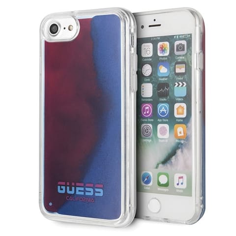 ⁨Guess GUHCI8GLCRE iPhone 7/8/SE 2020 czerwony/red hard case California Glow in the dark⁩ w sklepie Wasserman.eu