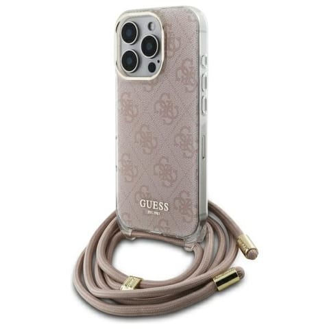 ⁨Guess GUHCP16XHC4SEP iPhone 16 Pro Max    6.9" różowy/pink hardcase Crossbody Cord 4G Print⁩ w sklepie Wasserman.eu