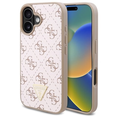 ⁨Guess GUHCP16SPG4GPH iPhone 16 6.1" biały/white hardcase New 4G Triangle⁩ w sklepie Wasserman.eu
