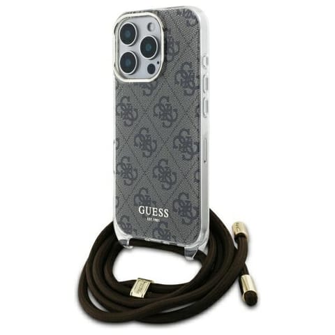 ⁨Guess GUHCP16XHC4SEW iPhone 16 Pro Max    6.9" brązowy/brown hardcase Crossbody Cord 4G Print⁩ w sklepie Wasserman.eu