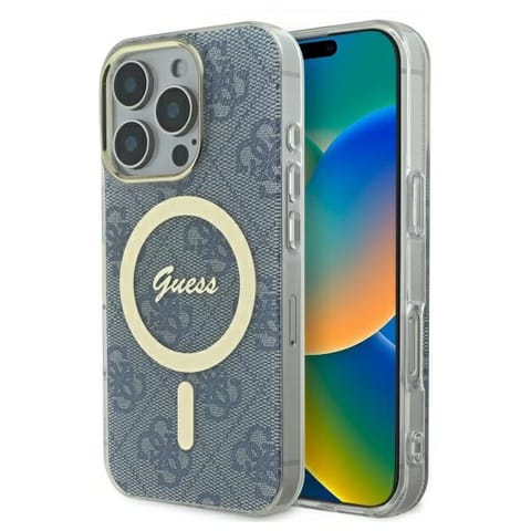 ⁨Guess GUHMP16LH4STB iPhone 16 Pro 6.3" niebieski/blue hardcase IML 4G MagSafe⁩ w sklepie Wasserman.eu