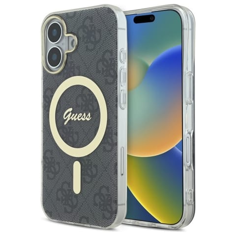 ⁨Guess GUHMP16SH4STK iPhone 16 6.1" czarny/black hardcase IML 4G MagSafe⁩ w sklepie Wasserman.eu