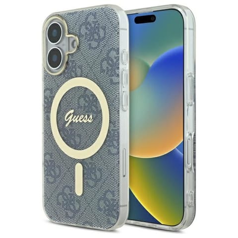 ⁨Guess GUHMP16SH4STB iPhone 16 6.1" niebieski/blue hardcase IML 4G MagSafe⁩ w sklepie Wasserman.eu