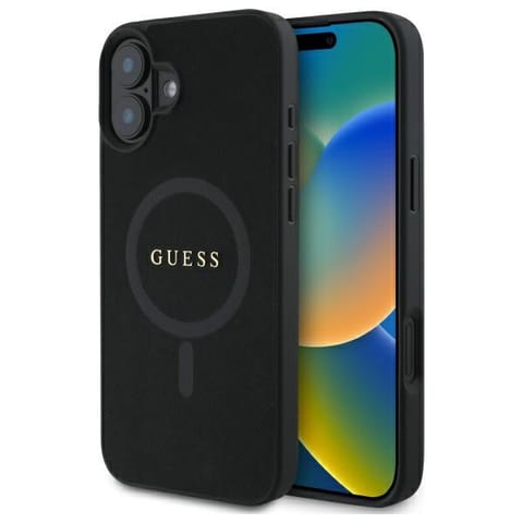 ⁨Guess GUHMP16SPSAHMCK iPhone 16 6.1"      czarny/black hardcase Saffiano Classic Logo MagSafe⁩ w sklepie Wasserman.eu