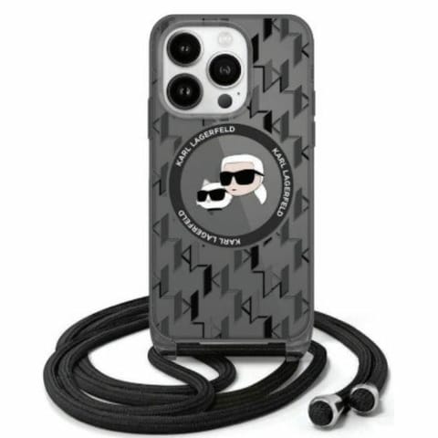 ⁨Karl Lagerfeld KLHMP16XHCKCKLCK iPhone    16 Pro Max 6.9" czarny/black hardcase IML Crossbody Monogram Karl & Choupette Head MagSafe⁩ w sklepie Wasserman.eu