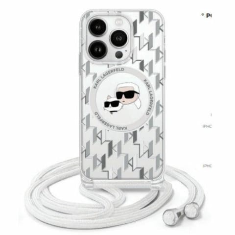 Karl Lagerfeld KLHMP16LHCKCKLCT iPhone 16 Pro 6.3" transparent hardcase IML Crossbody Monogram Karl & Choupette Head MagSafe w sklepie Wasserman.eu