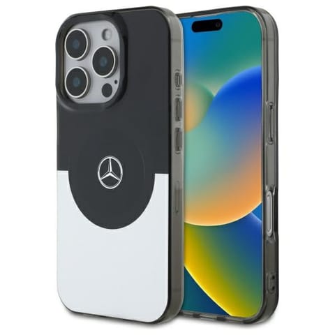 ⁨Mercedes MEHMP16L23HBIGK iPhone 16 Pro   6.3" czarny srebrny/black silver hardcase Double Layer BiColor MagSafe⁩ w sklepie Wasserman.eu