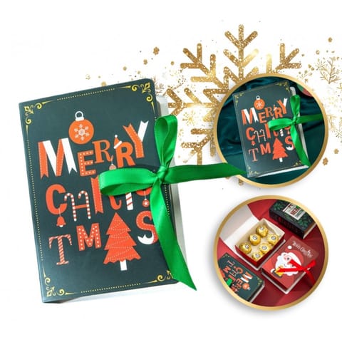 ⁨Pudełko PREZENTOWE ozdobne zielone, MERRY CHRISTMAS z kokardą 13x9x4,5 cm OPO34⁩ w sklepie Wasserman.eu