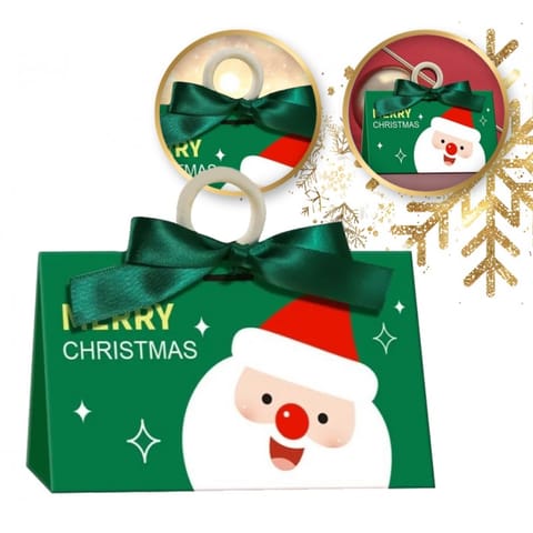 ⁨Pudełko PREZENTOWE ozdobne zielone, MERRY CHRISTMAS z kokardą 17x10x8,5 cm OPO37⁩ w sklepie Wasserman.eu