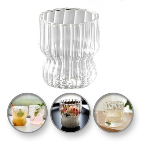 Szklanka ryflowana, puchar z falowanymi ściankami 260 ml 1szt SZK51 w sklepie Wasserman.eu