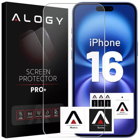 ⁨Szkło hartowane do Apple iPhone 16 ochronne szkiełko na ekran 9H Alogy Heavy Pro+™️⁩ w sklepie Wasserman.eu