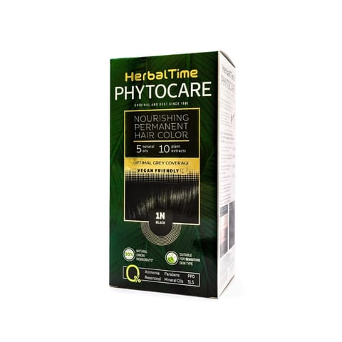 ⁨HERBAL TIME Phytocare Farba do włosów naturalna 1N BLACK⁩ w sklepie Wasserman.eu