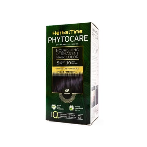 ⁨HERBAL TIME Phytocare Farba do włosów naturalna 4V Aubergine⁩ w sklepie Wasserman.eu