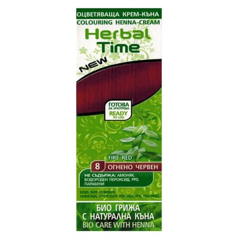 ⁨HERBAL TIME Henna do włosów naturalna 8 Ognista czerwień⁩ w sklepie Wasserman.eu